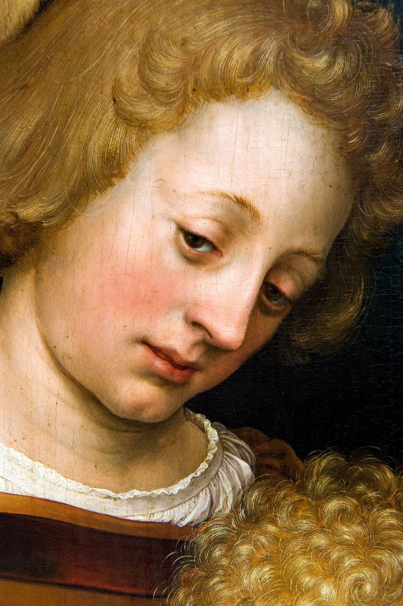 Hans Holbein d. J., Madonna des Bürgermeisters Jacob Meyer zum Hasen (Detail)