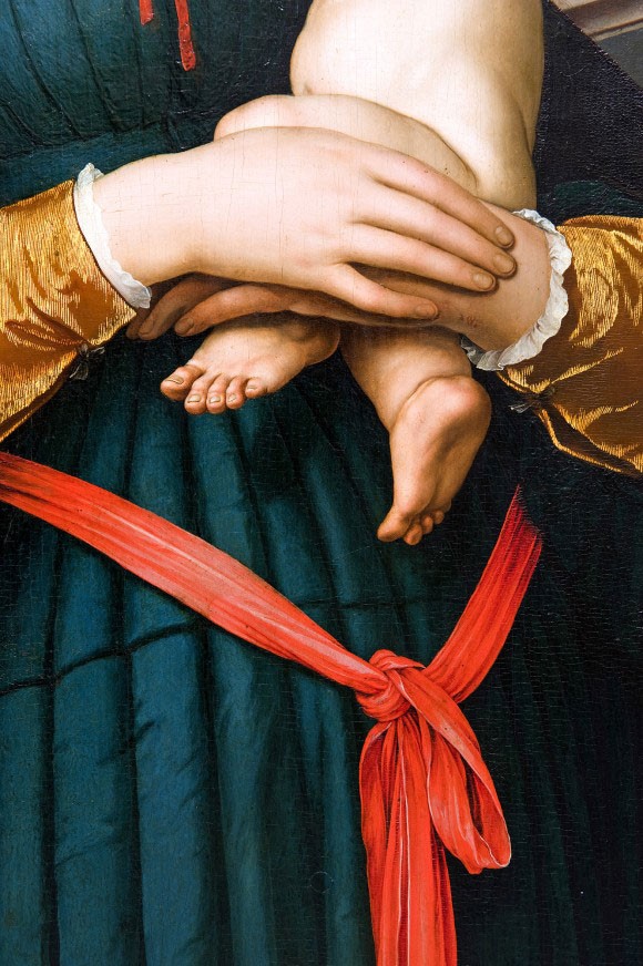 Hans Holbein d. J., Madonna des Bürgermeisters Jacob Meyer zum Hasen (Detail)