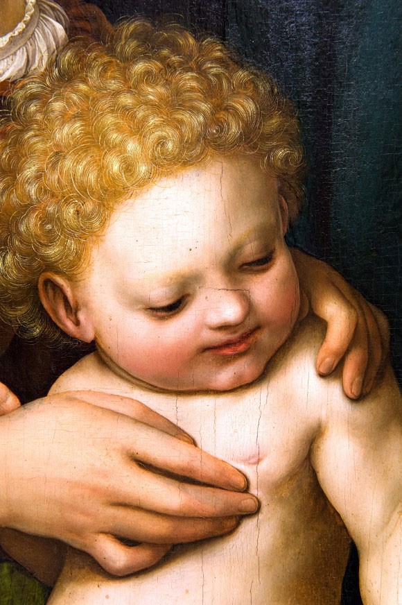 Hans Holbein d. J., Madonna des Bürgermeisters Jacob Meyer zum Hasen (Detail)