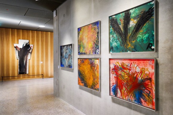 The image shows an exhibition Insight with artworks by Arnulf Rainer. 